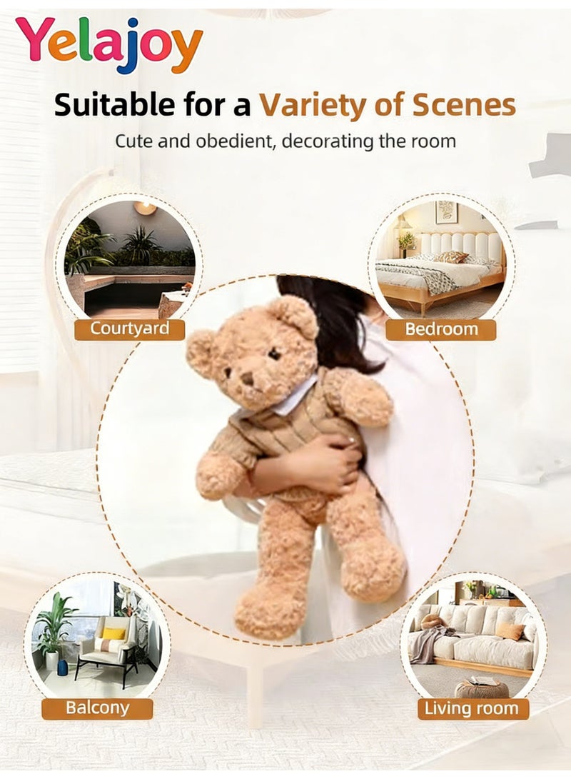 YelaJoy 50cm Stuffed Teddy Bear, Unique Shape Teddy Bear, Shaggy Stuffed Brown Bear, Adorable Plush Toy, Made of Soft Premium Stuffing Material, Interior Decoration, Fun Themed Room Decor, Ideal Gift for All Age - Image 4